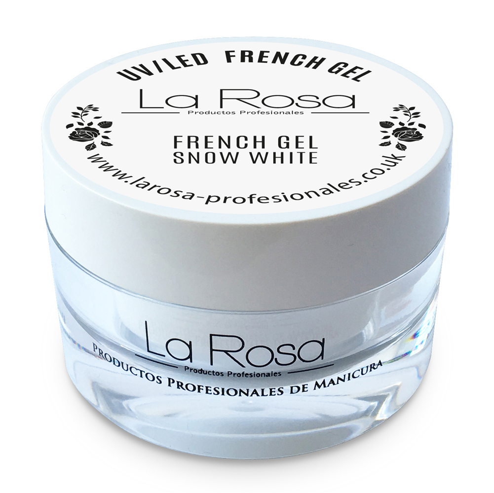 French Gel Snow White La Rosa - śnieżnobiały żel do wykonania linii uśmiechu w stylizacji french